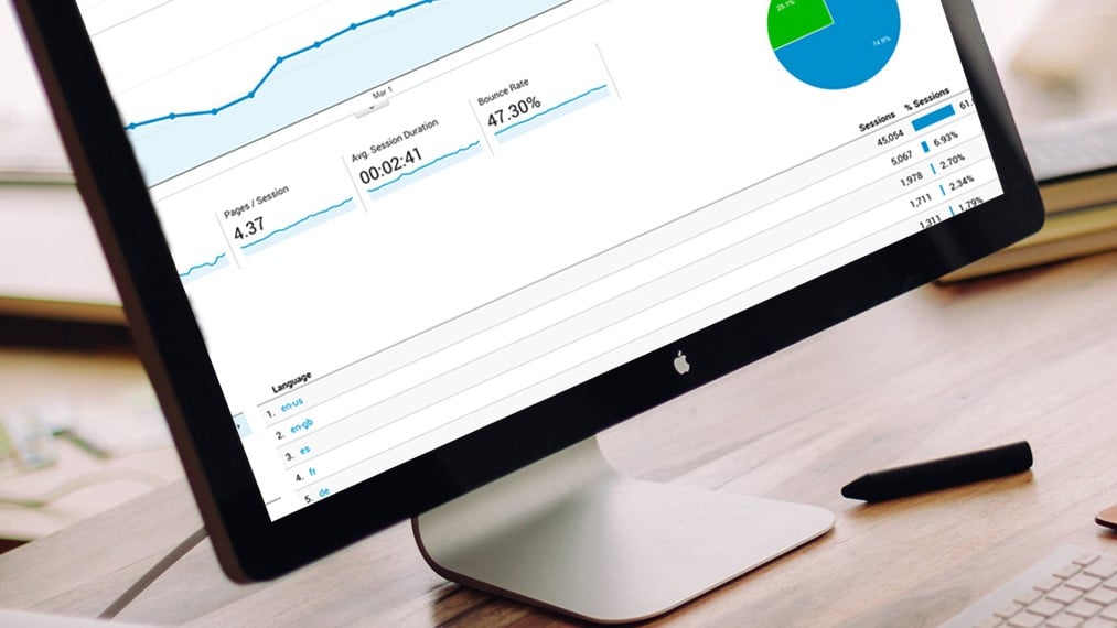 AOTA Google Analytics on desktop