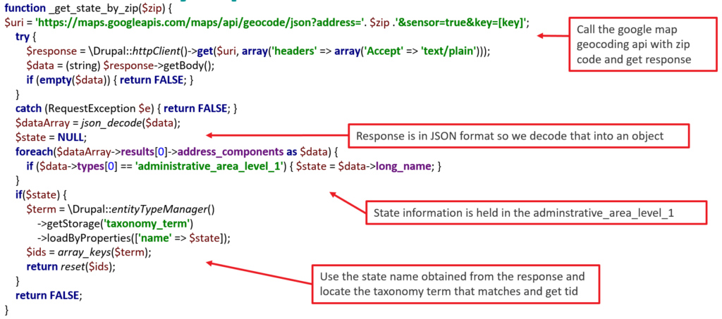 getStateByZip function code