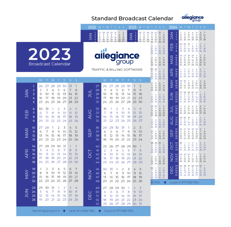 Broadcast Calendar 2022-2024 - Allegiance Group