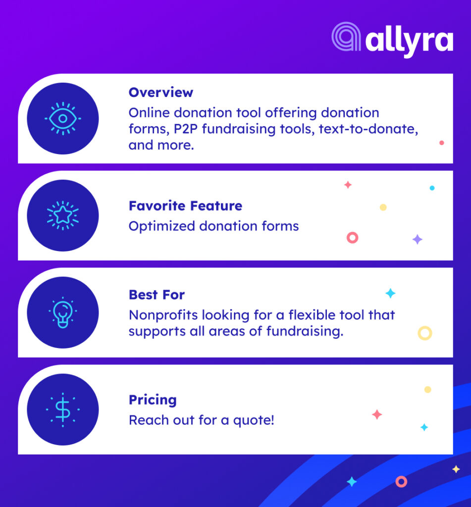 Allyra online fundraising tool highlights