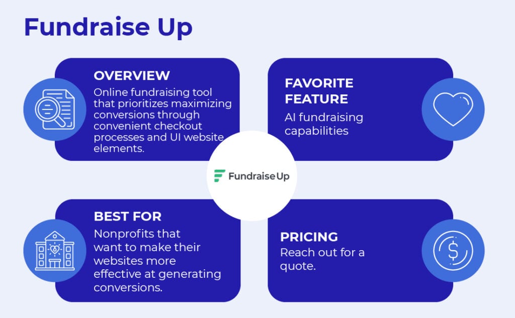Fundraise Up is a fundraising tool focused on increasing conversions via website optimization and machine learning.
