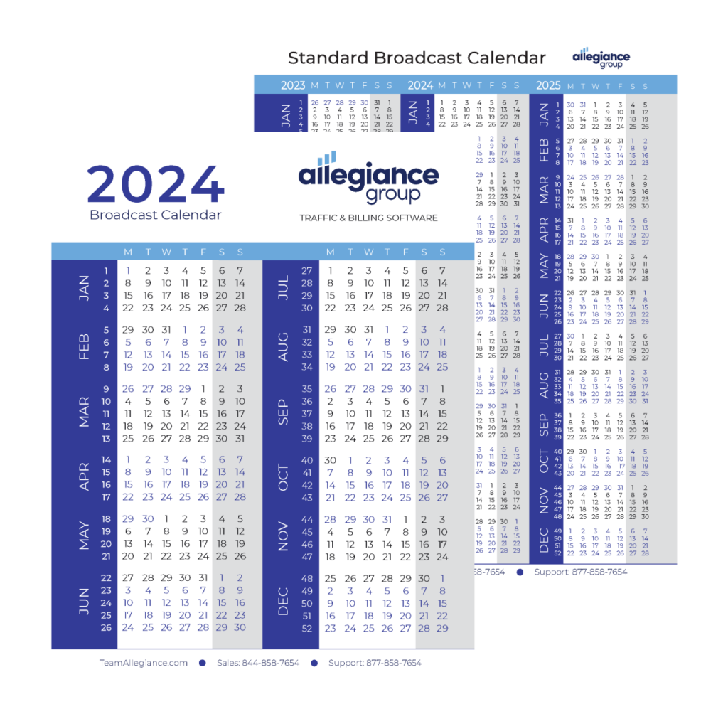 Standard Broadcast Calendar 2025 Kiley Esmeralda