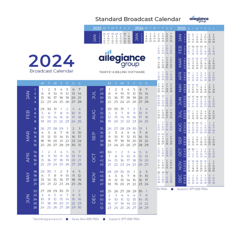 Broadcast Calendar 2024 Allegiance Group