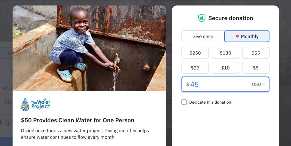The Water Project donation page